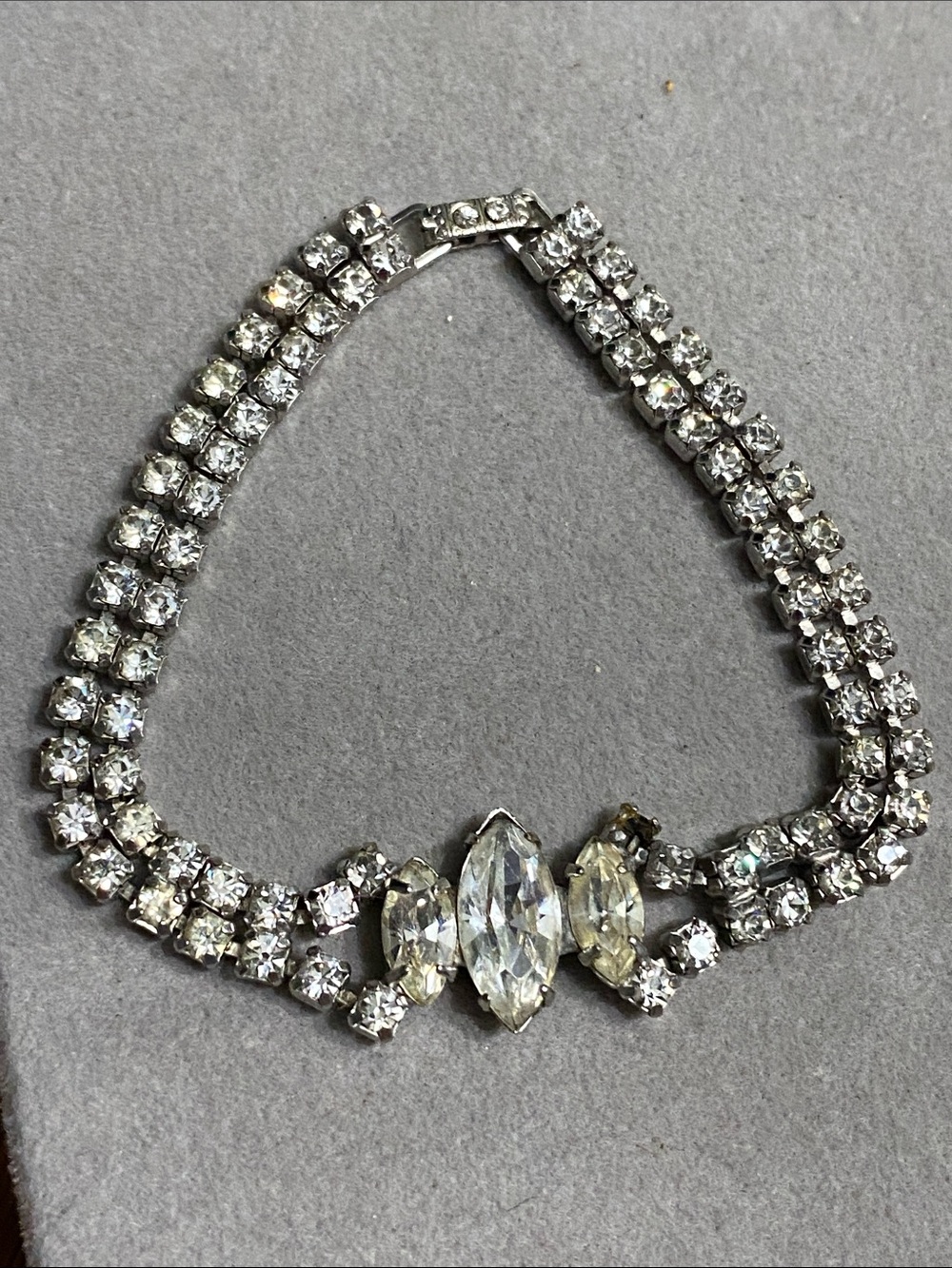 Vintage Silver Crystal Bracelet